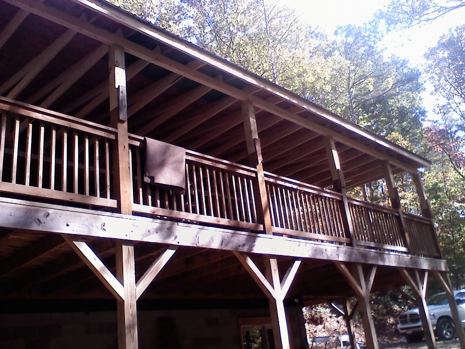 Timber framing under a new elevated porch and deck — Roof Leak Repair in Halls by Roofing Brothers